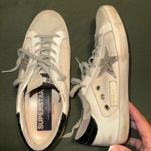 Golden Goose Superstar Sneakers with Glitter Star